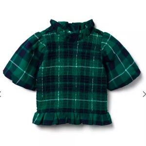 Janie and Jack The Tartan Holiday Smocked Top